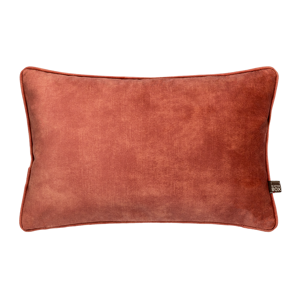 Etta Textured Velvet Bolster Cushion In Salmon Rose Pink